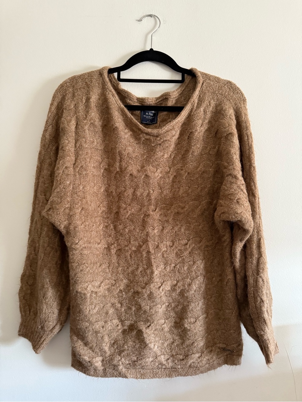 Abercrombie & Fitch Brown Crewneck Cable Knit Sweater - size large